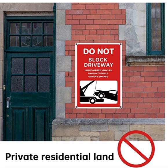 NEW Do Not Block Driveway Sign 10x13.9 Inches - Picture 2 of 6
